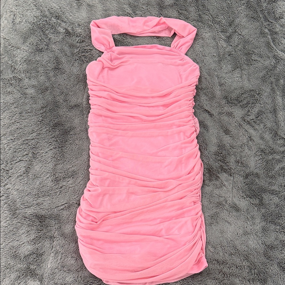 SHEIN Vibrant Pink Mesh Dress
